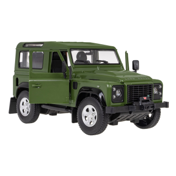 Land Rover Defender zielony RASTAR model 1:14 Zdalnie sterowanie auto + Pilot 2,4 GHz + Ręcznie otwierane drzwi